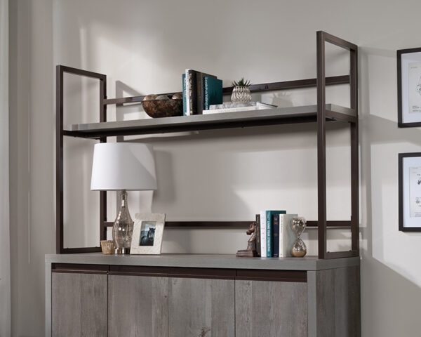 Modern Credenza Hutch in Mystic Oak Finish