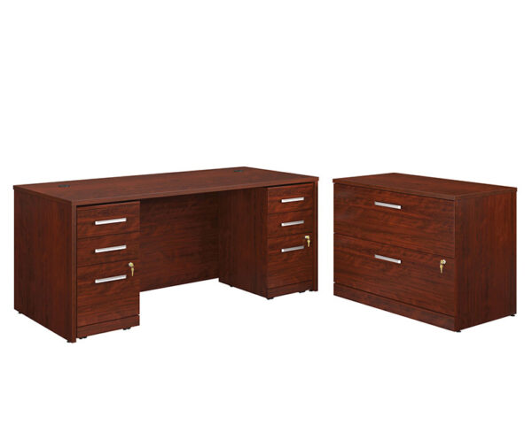 72" x 30" 2-File Double Ped Desk/Lat File - Image 2
