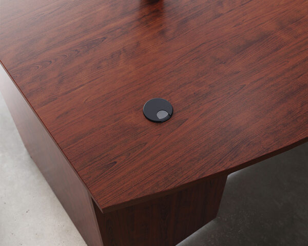 72" x 36" 2-File Double Ped Bowfront Desk - Image 4