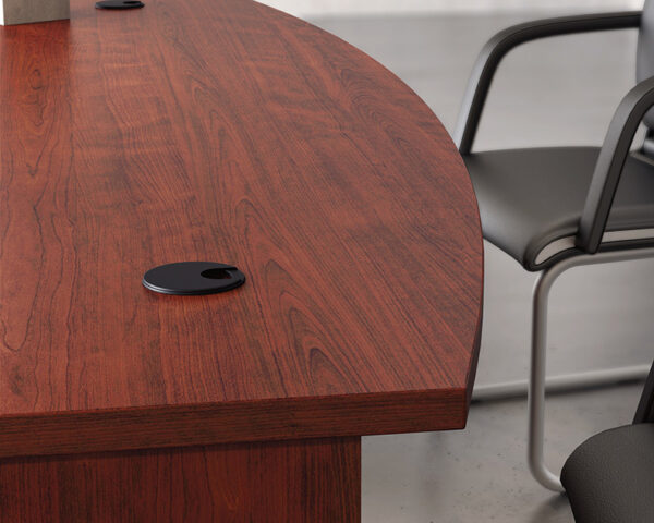 72" x 36" 4-File Double Ped Bowfront Desk - Image 5