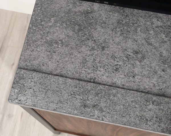 TV Credenza in Rich Walnut with Slate Gray - Image 4