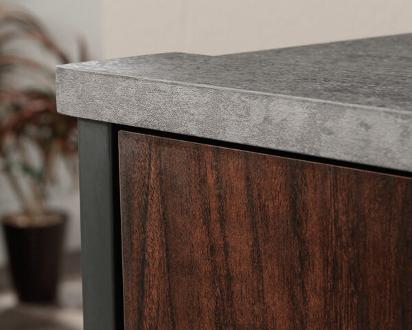 TV Credenza in Rich Walnut with Slate Gray - Image 5