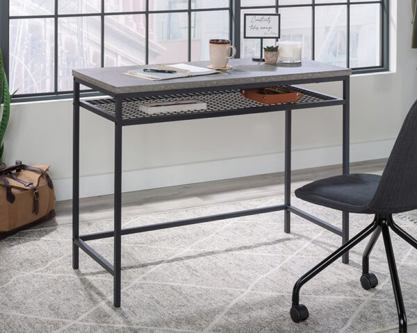 Writing Desk with Storage in Slate Gray