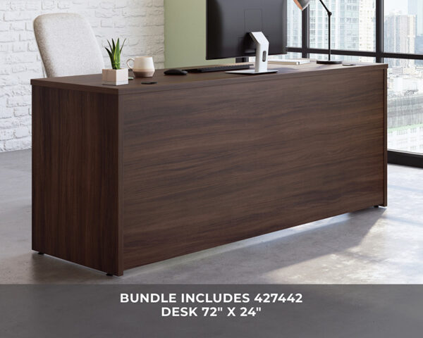 72" x 24" 2-File Single Ped Desk - Image 2