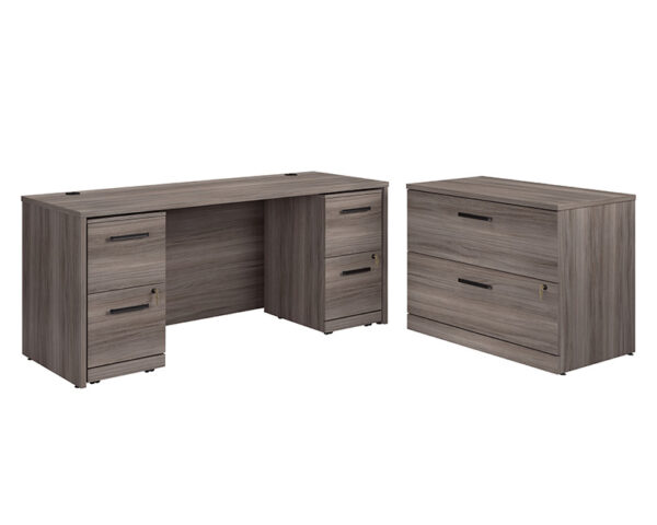 72" x 24" 4-File Double Ped Desk/Lat File