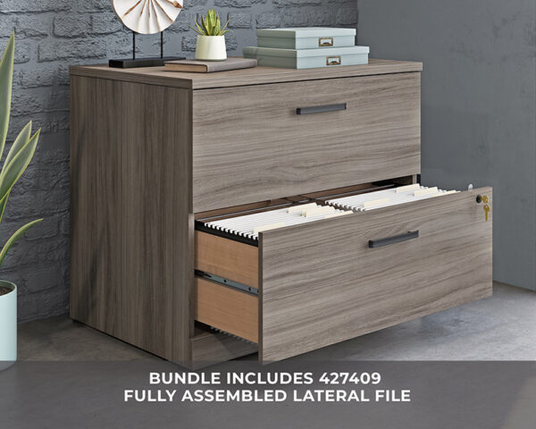 72" x 24" 4-File Double Ped Desk/Lat File - Image 4