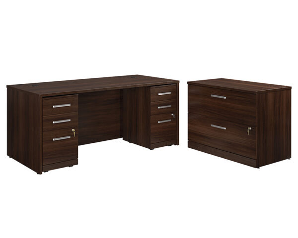 72" x 30" 2-File Double Ped Desk/Lat File