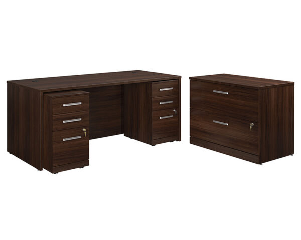 72" x 30" 2-File Double Ped Desk/Lat File - Image 2