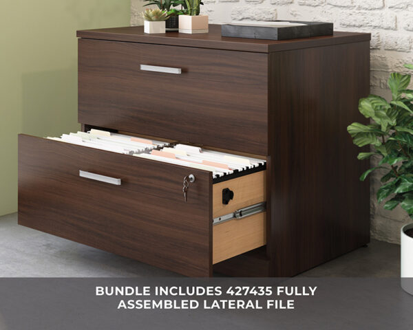 72" x 30" 2-File Double Ped Desk/Lat File - Image 4