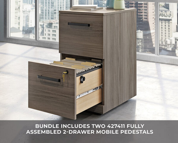 72" x 30" 4-File Double Ped Desk - Image 3