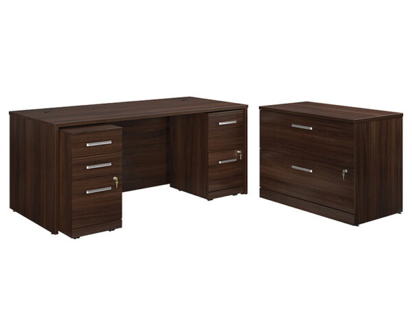 72" x 30" 3-File Double Ped Desk/Lat File - Image 2