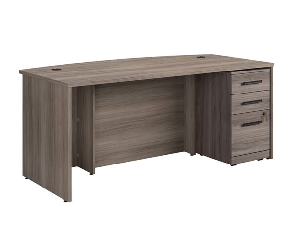 72" x 36" 1-File Single Ped Bowfront Desk