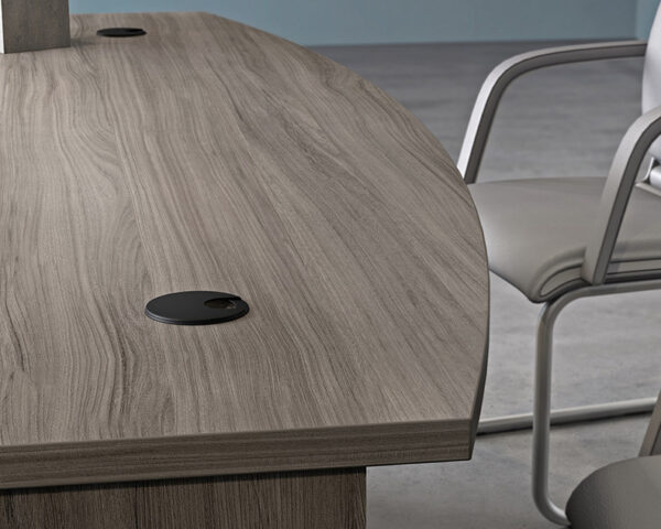 72" x 36" 1-File Single Ped Bowfront Desk - Image 4