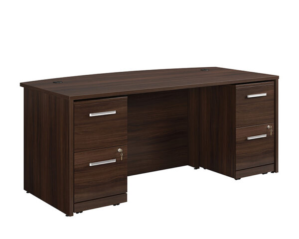 72" x 36" 4-File Double Ped Bowfront Desk