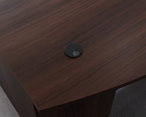 72" x 36" 4-File Double Ped Bowfront Desk - Image 5