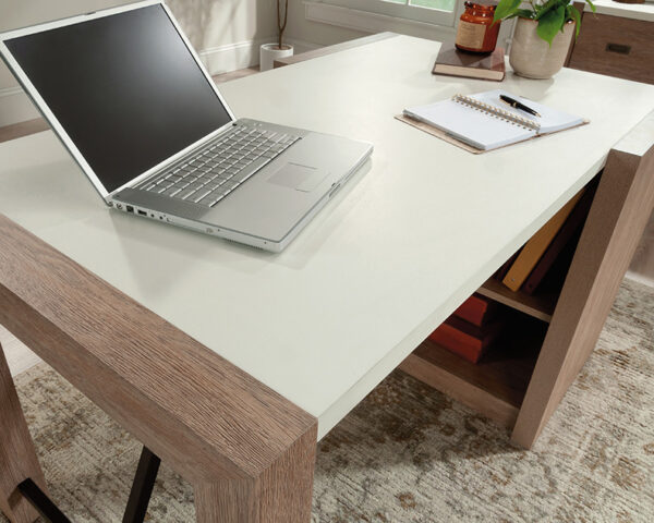 Desk with Storage Shelves in Brushed Oak - Image 2