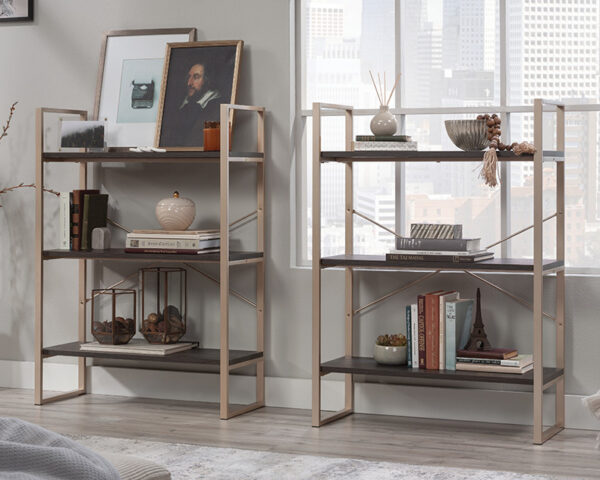 3-Shelf Bookcase Set of 2 in Blade Walnut