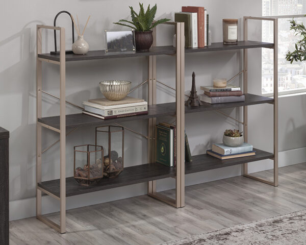 3-Shelf Bookcase Set of 2 in Blade Walnut - Image 2