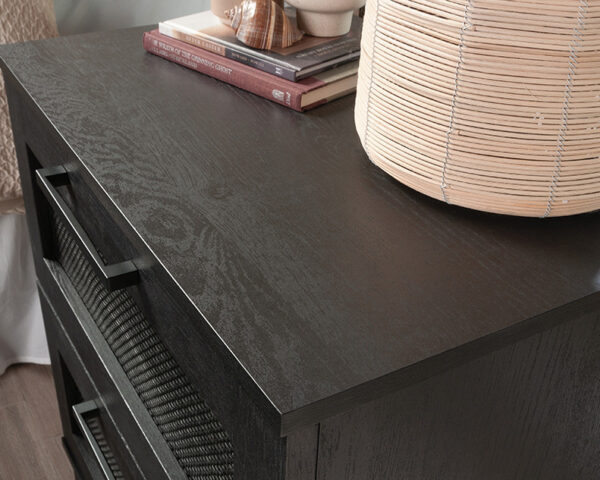 2-Drawer Rattan Bedside Table in Raven Oak - Image 4