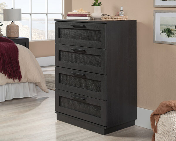 Rattan 4-Drawer Chest in Raven Oak