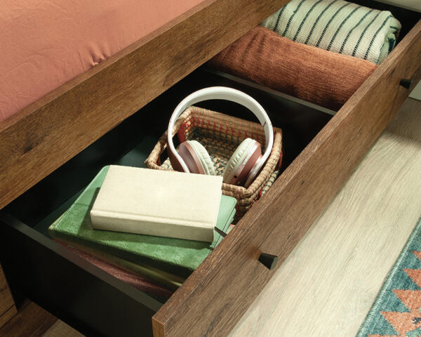 Twin Mate's Bed with Drawers in Vintage Oak - Image 5