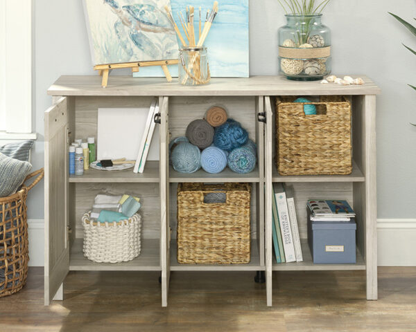 3-Door Storage Cabinet in Chalk Oak - Image 4