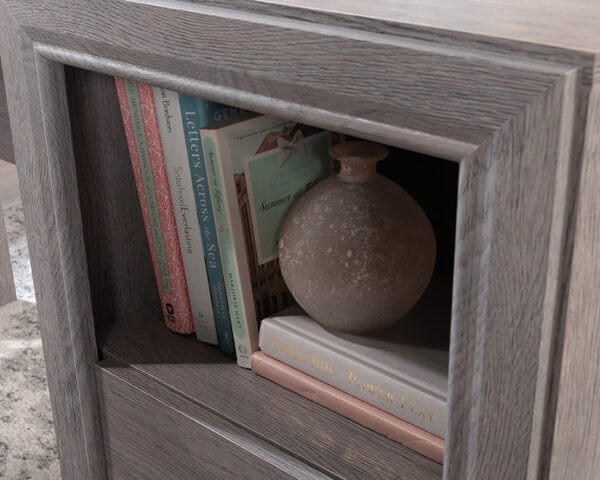 L-Shaped Desk with File Drawer in Ashen Oak - Image 5
