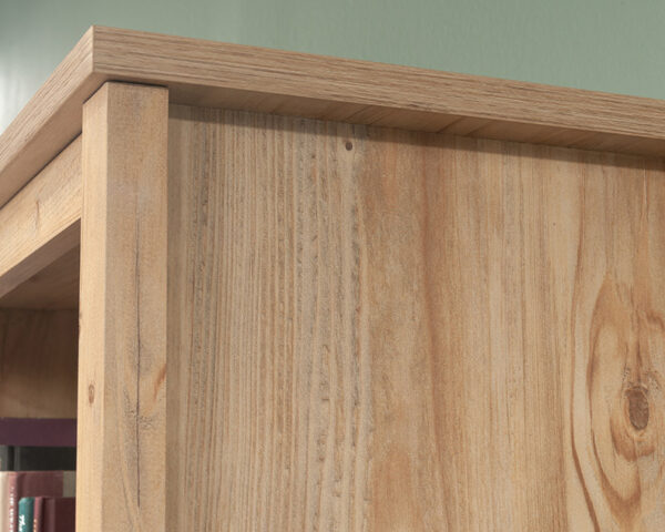 5-Shelf Bookcase with Doors in Khaki Pine - Image 3