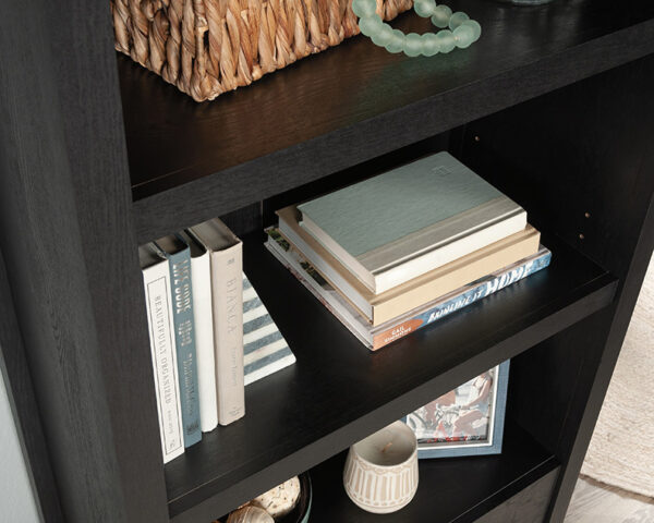 5-Shelf Bookcase with Doors in Raven Oak - Image 5