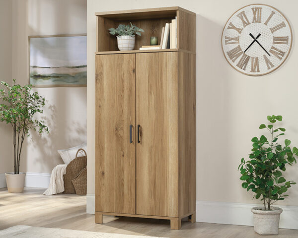 Storage Cabinet with Doors in Timber Oak