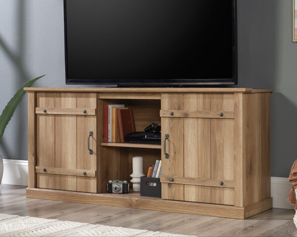 TV Credenza with Sliding Doors in Timber Oak