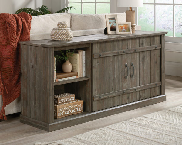 TV Credenza with Sliding Doors in Pebble Pine - Image 3