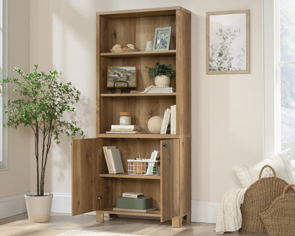 5-Shelf Bookcase with Doors in Timber Oak - Image 2