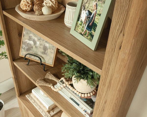 5-Shelf Bookcase with Doors in Timber Oak - Image 5