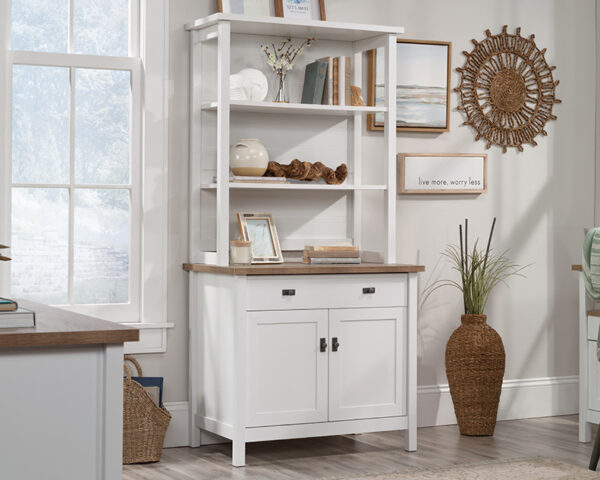Library Storage Cabinet and Hutch Bundle